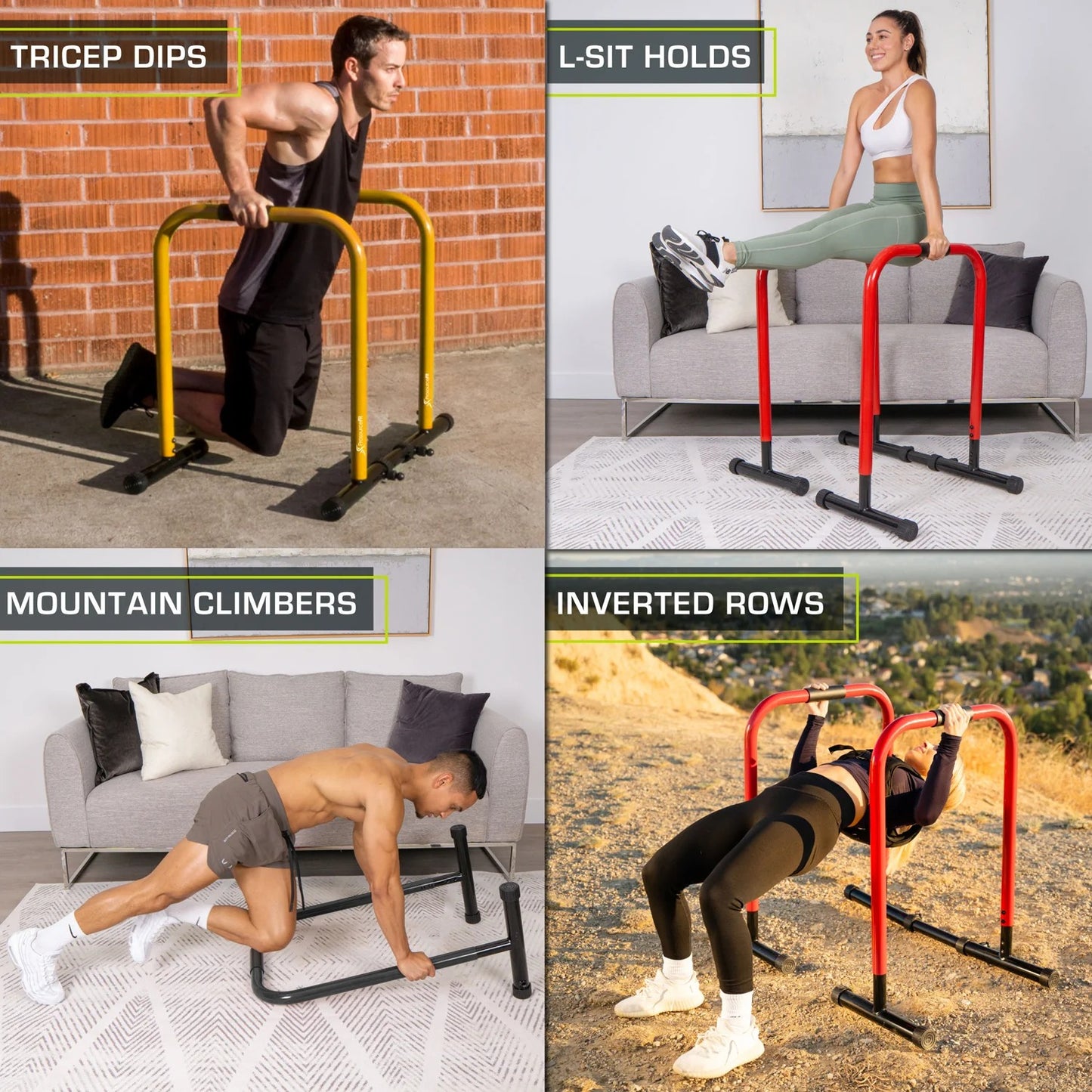 ProsourceFit Dip Stand Station, Heavy Duty Ultimate Body Press Bar with Safety Connector for Tricep Dips - Pre-Owned