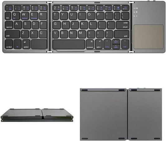 Foldable keyboard Bluetooth, Portable Wireless keyboard with touchpad