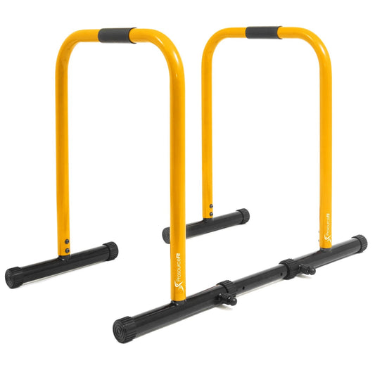 ProsourceFit Dip Stand Station, Heavy Duty Ultimate Body Press Bar with Safety Connector for Tricep Dips - Pre-Owned